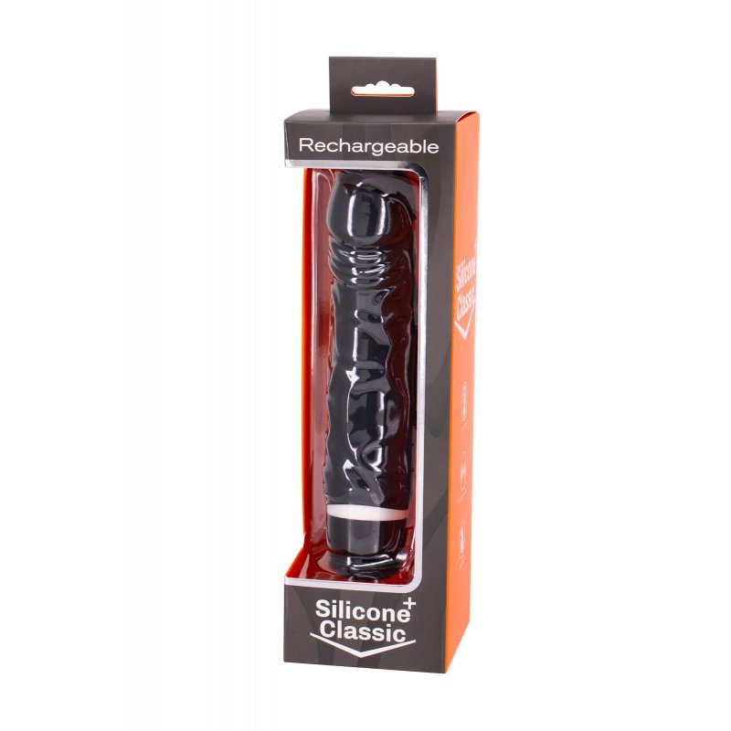 Vibrador Realístico Negro Silicona USB 20 cm - Imagen 2