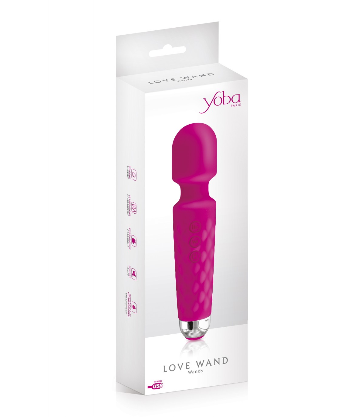 VIBRADOR LOVE WAND SILICONA RECARGABLE ROSA - Imagen 2