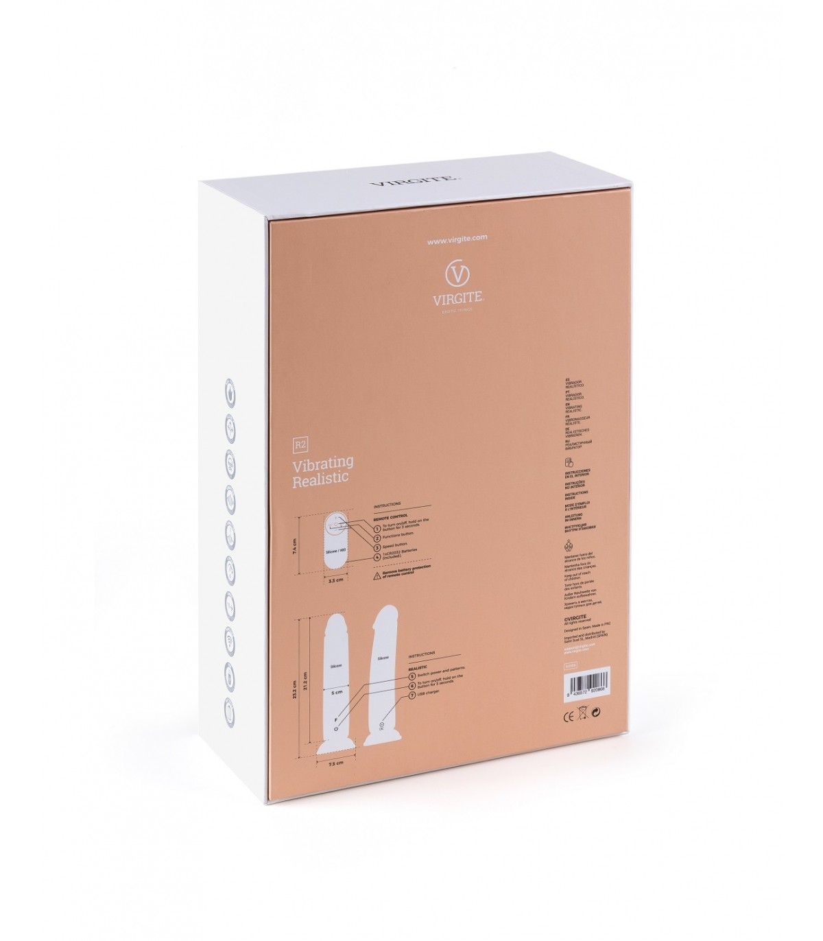 Vibrador Realistico "R2" con Control Remoto 21 cm - Imagen 3